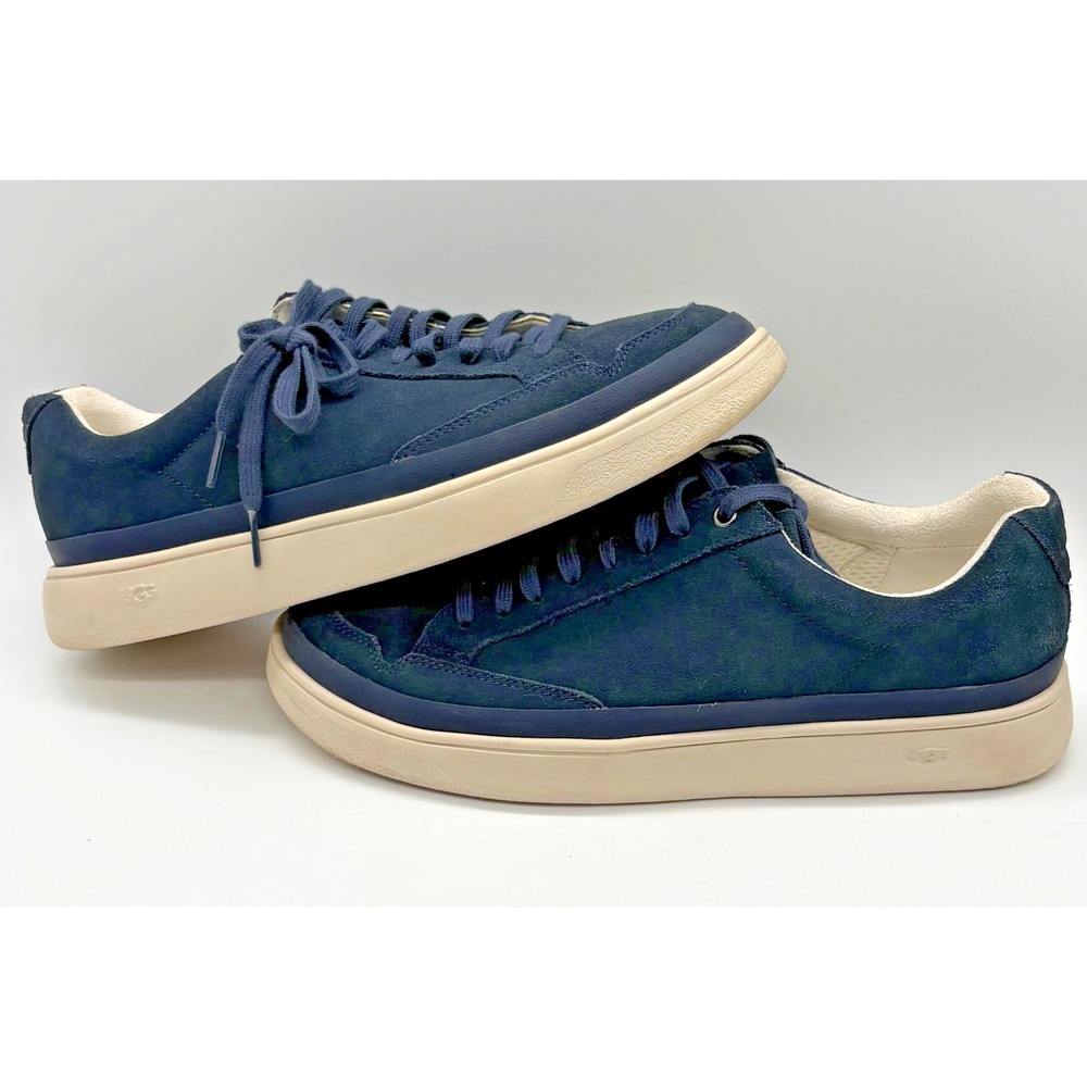 UGG South Bay Sneaker Low Suede Mens 9 Navy Blue Cream Lace Up Shoes